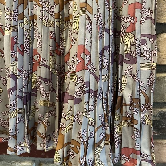 original penguin by munsingwear pleated gray floral silk skirt nwt Mrsp $250 10 - Picture 3 of 11